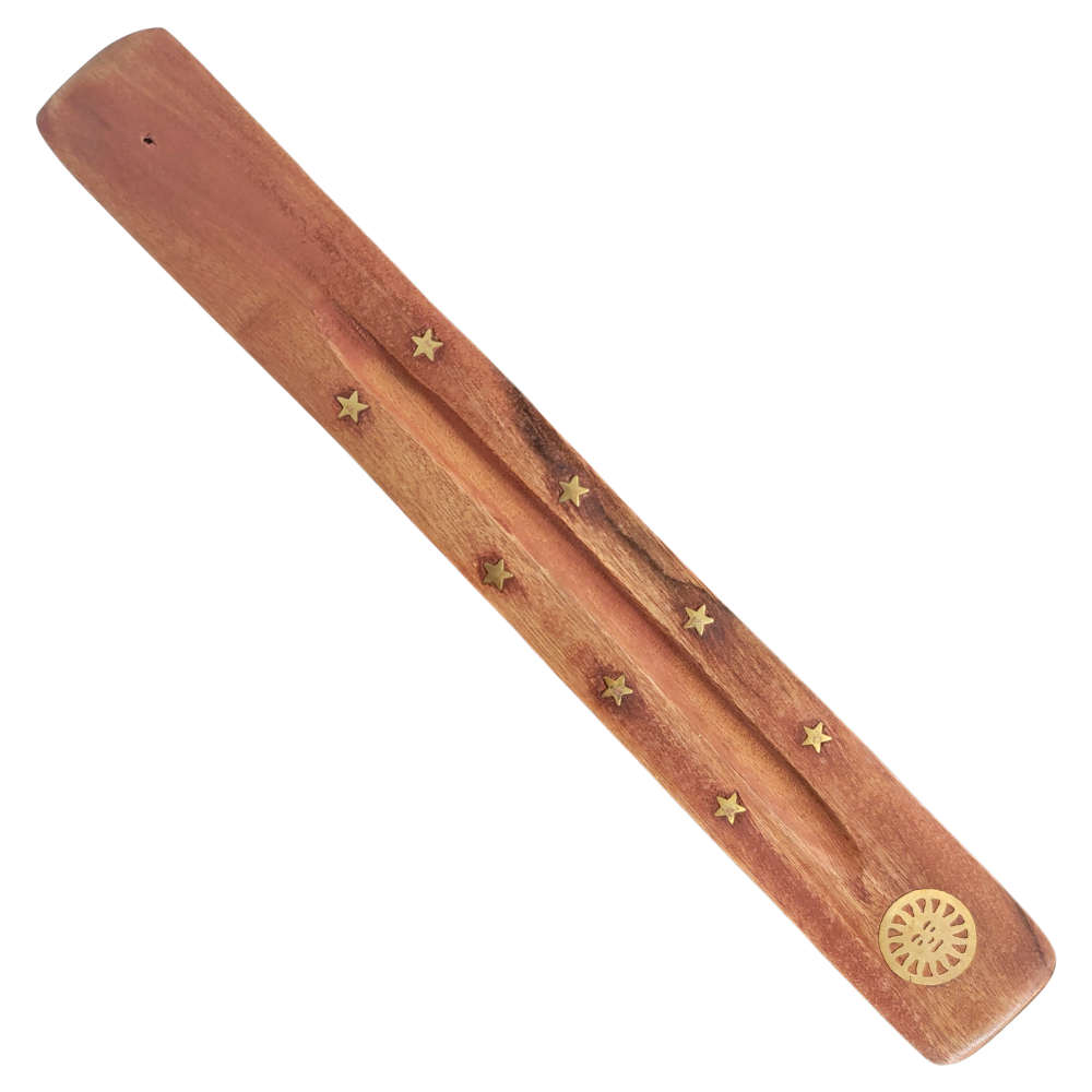Sun Wood & Brass Incense Holder