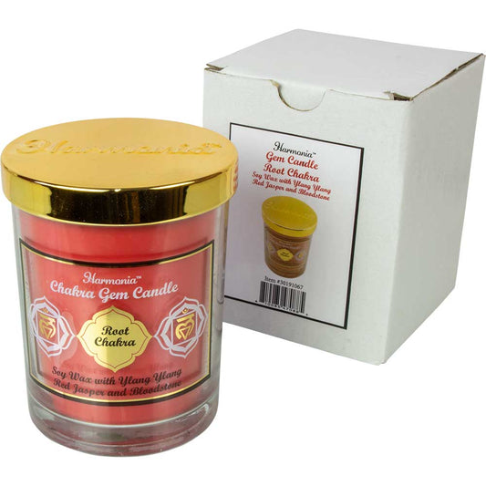 Root Chakra Gem Candle - Ylang Ylang with Red Jasper & Bloodstone