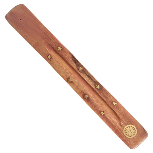 Sun Wood & Brass Incense Holder